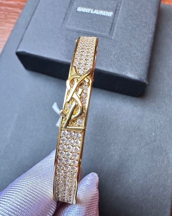 Bransoletka YSL złota z cyrkoniami