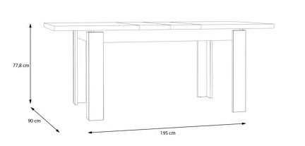 Mesa de jantar extensível (Verona Conforama) + 4 cadeiras