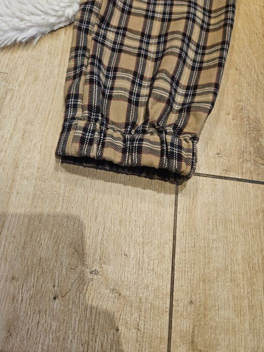 Spodnie w krate pull&bear s kieszenie sciagacze