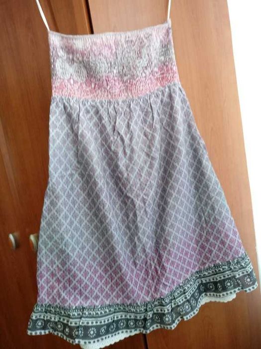 Sukienka ombre midi letnia plażowa falbanka bawełna Bershka S 34