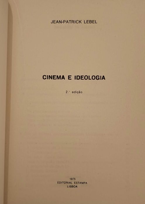 Cinema e Ideologia - Jean-Patrick Lebel (portes incluídos)
