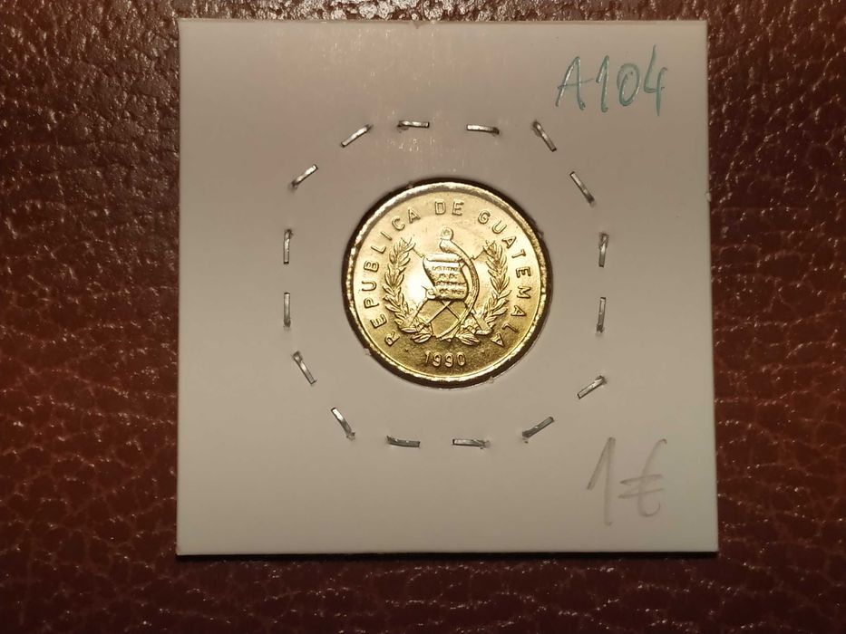 A104 moeda de 1 centavo de 1990 (VF) - Guatemala