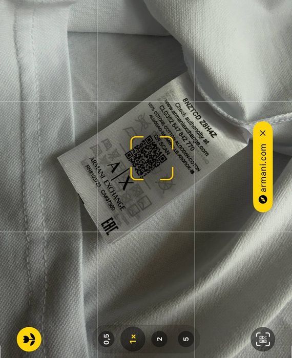 Топ Крута поло футболка Armani Exchange біла та чорна  розмір  S-XXL