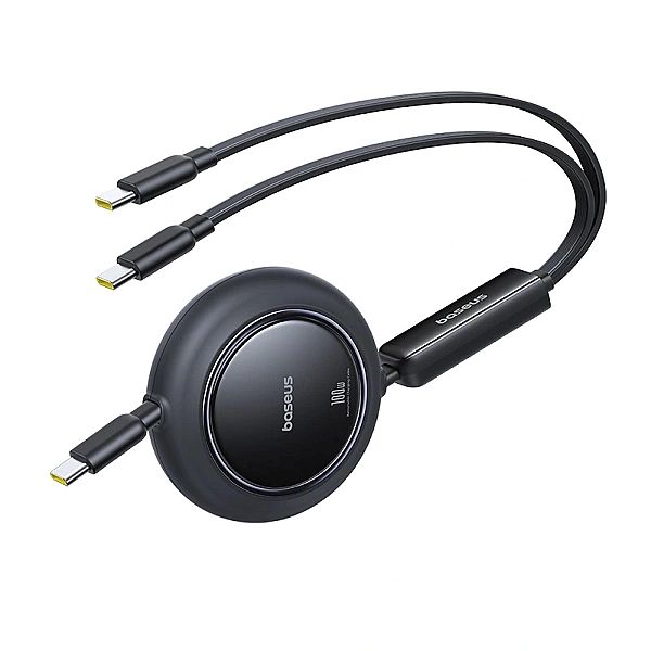 Kabel zwijany Baseus Free2Pull Mini 100W 3w1 USB-C - 2xUSB-C 1.2m - cz