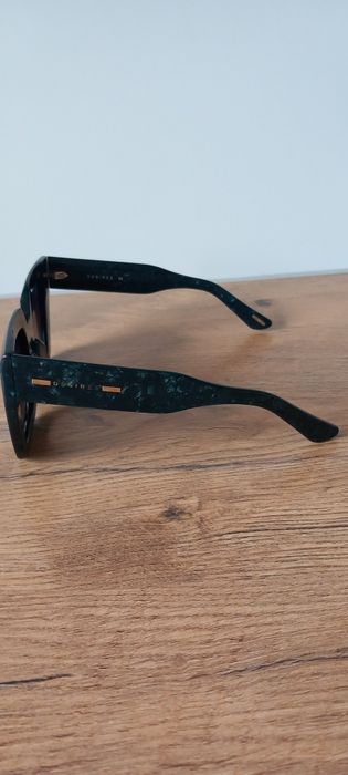 NOWE DESIREE Celine polaryzacja polaryzacyjne oryginalne okulary przeciwsłoneczne oprawki duże ciemno zielone butelkowa zieleń mozaika