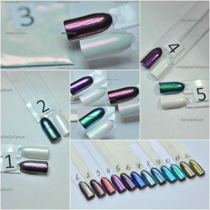 Жемчужные втирки для маникюра, втирка золото и серебро, пигмент