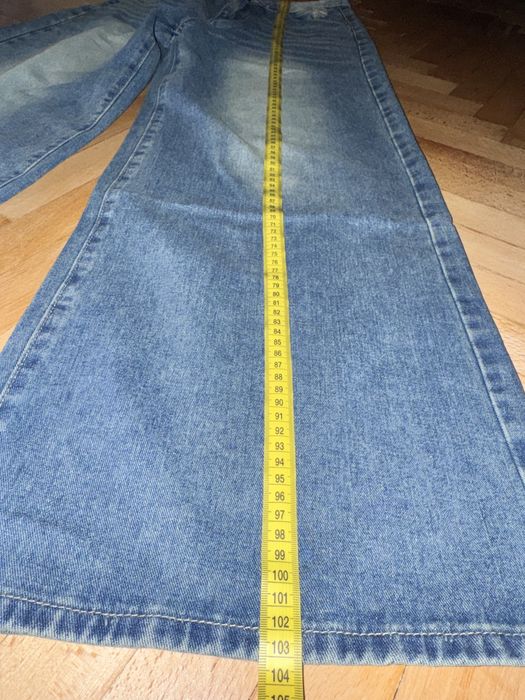 Широкі джинси синьо сірі