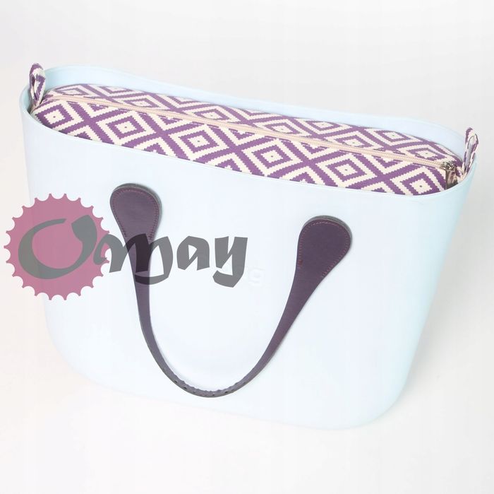 organizer OBAG STANDARD romby beżowo fioletowe 2 kieszenie wkład OMAY