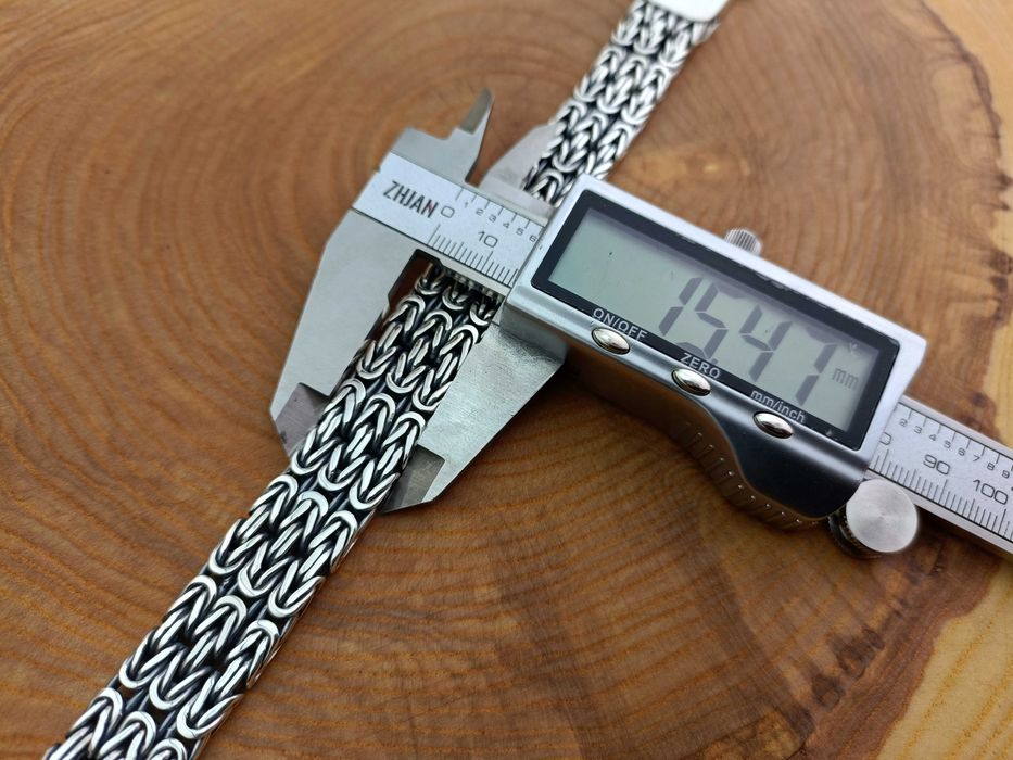 Широкий серебряный браслет Тройная Византия. Срібний браслет Візантія.