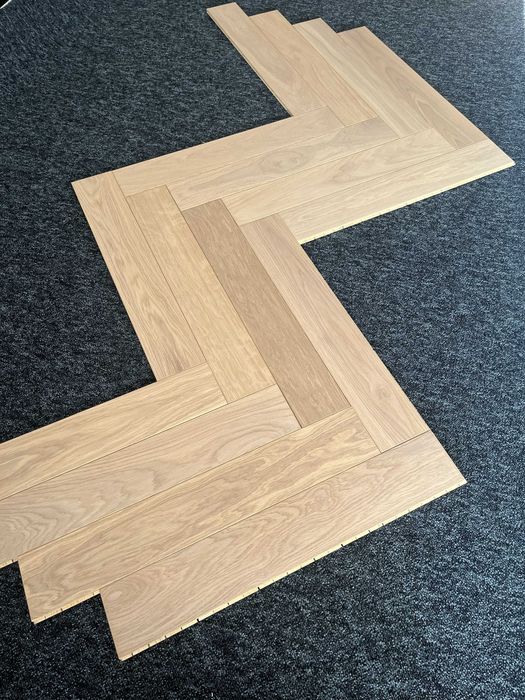 Jodełka klasyczna dębowa 11x120x600 White Biały Olej - Select