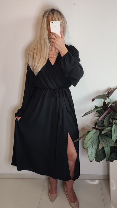 Sukienka plus size 4xl 5xl wiskoza wyszczuplająca