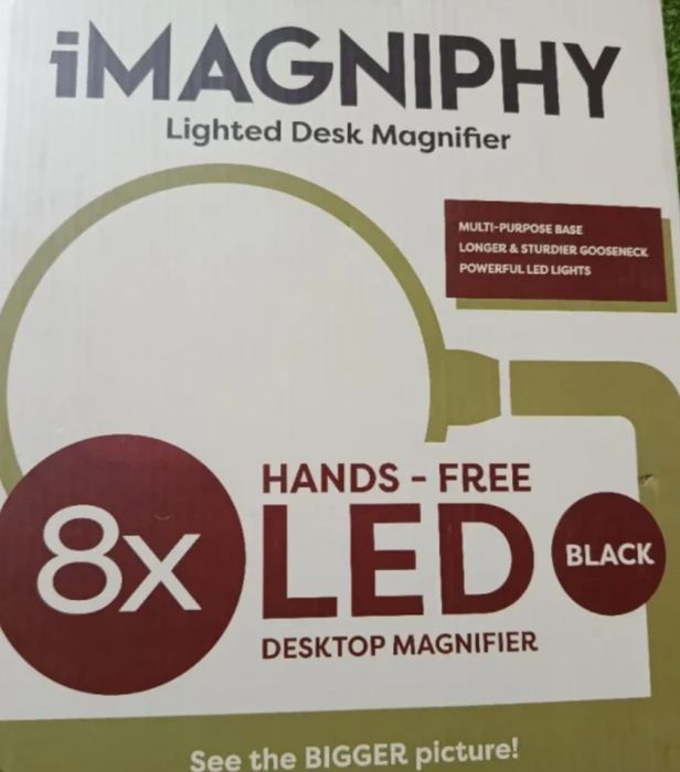 Lupa de LED iMAGNIPHY 8x Lâmpada de aumento 8x com iluminação LED