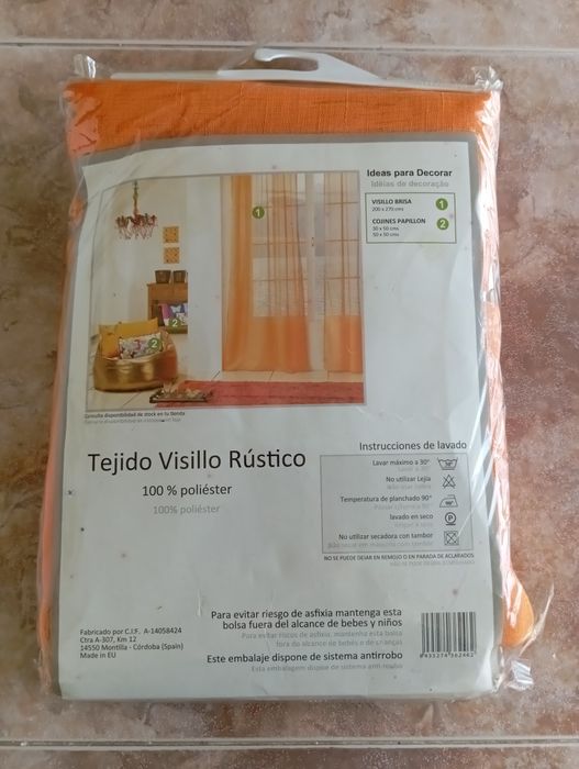Cortinados laranja poliester