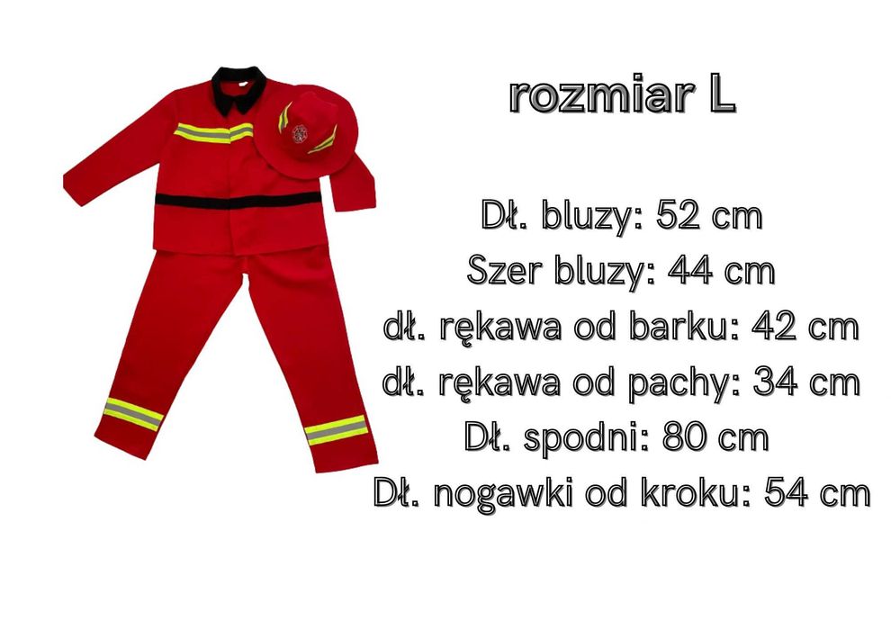 Kostium strój dla strażaka