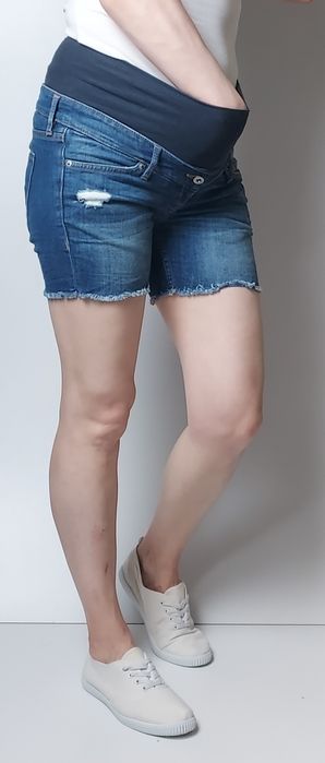H&M MAMA_jeansowe ciążowe spodenki_38/M