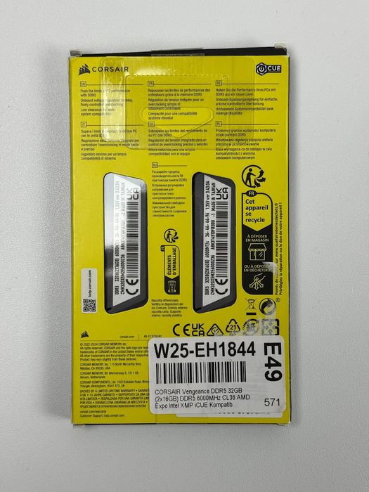 Pamięć RAM Corsair Vengeance Grey DDR5 DIMM 2×16GB 6000MHz XMP/EXPO