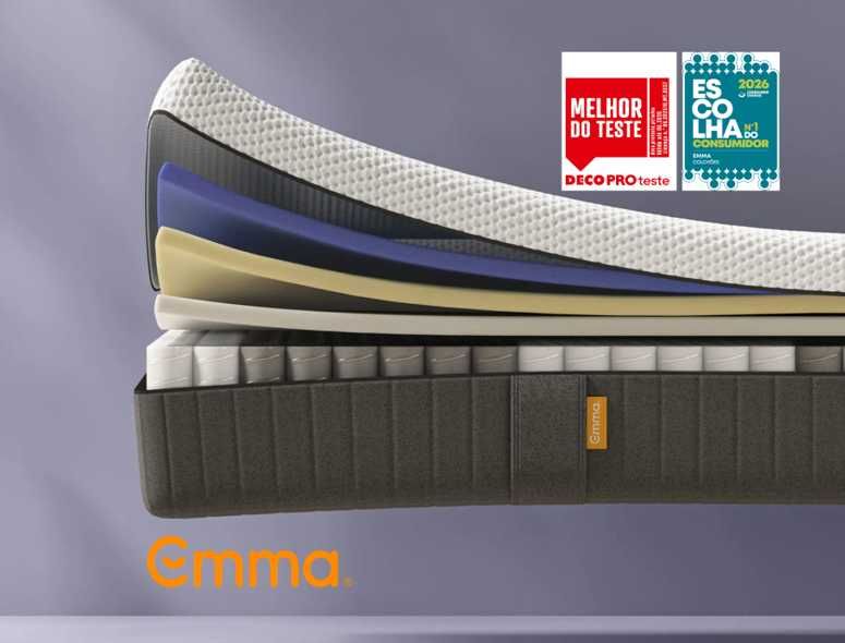 Cama Bombazine 160x200 Taupe + Colchão Emma Hybrid