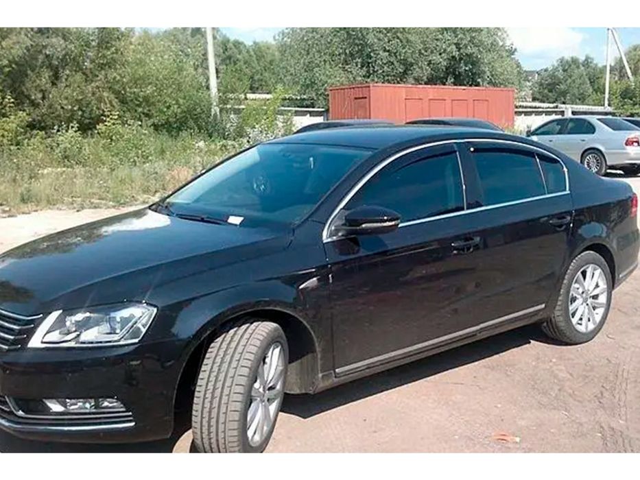 Volkswagen Passat B7 2012-2015 рр. Вітровики з хромованим молдингом молдингом SW (4 шт, EU, HIC)