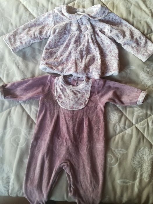 Conjunto Baby Class (Casaco forrado + babygrow) menina 3-6 meses