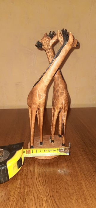 Вінтажна статуетка тікове дерево жирафи.