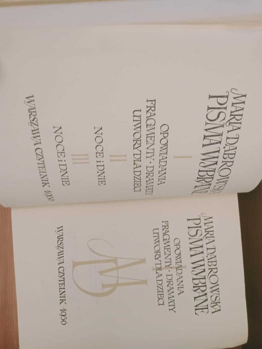 Maria Dąbrowska Pisma wybrane 3 tomy Noce i dnie, dla dzieci, nowele