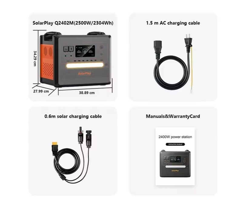 Зарядна станція SOLARPLAY Q2402М  2500W, 2304 Вт/год
