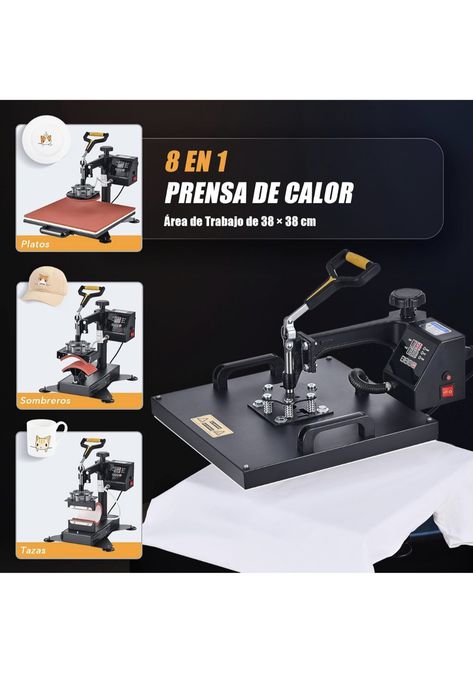 Prensa térmica 8 em 1 creworks como nova mais duas caixas de controle