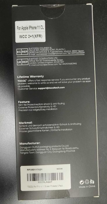 TOCOL Tempered Glass iPhone 11