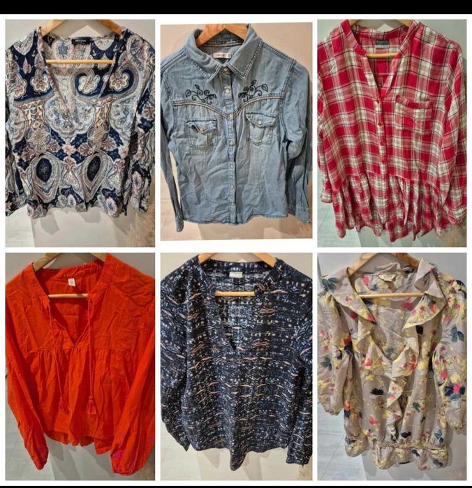 Mega paka ubrań damskich L 40 sukienki koszule kombinezony spodnie