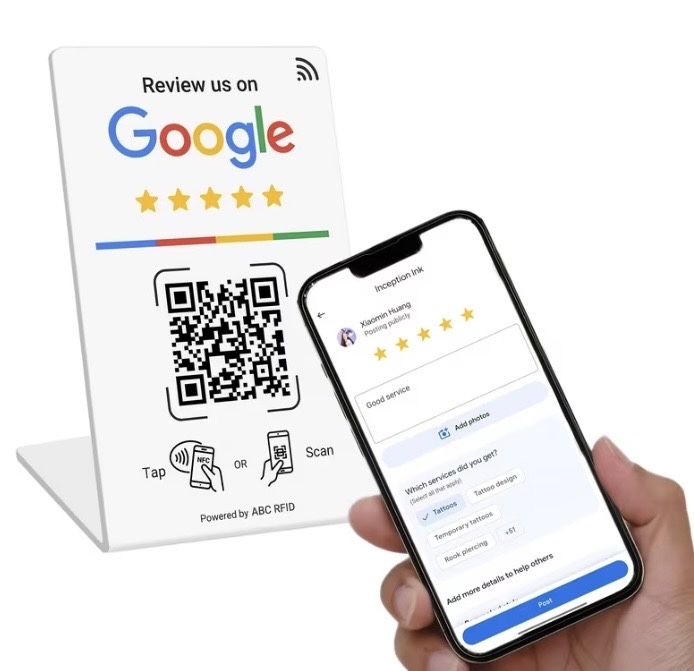 Placa NFC + QR Code para Avaliações Google – Receba Mais Reviews