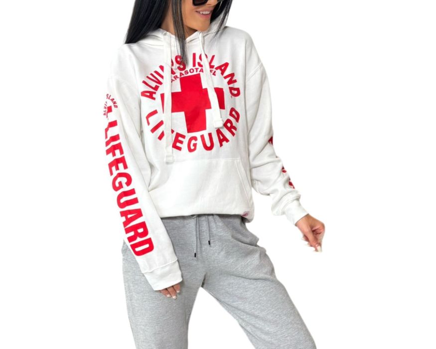 Bluza oversize Alvin 's Island Lifeguard rozm.M biała