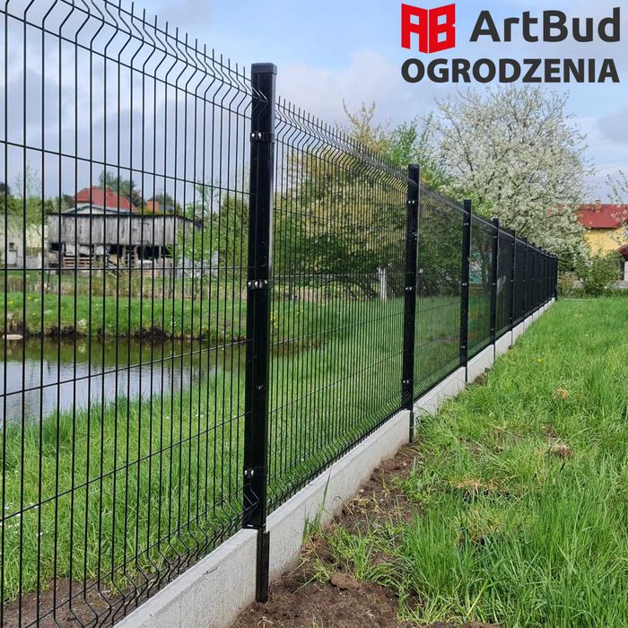 Ogrodzenia panelowe 3D Elbląg 1230 fi 4 grafit RAL 7016 - 1 mb