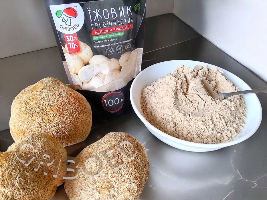 Ежевик гребенчатый (плоды + мицелий) сухой и перемолотый - 100 грамм!