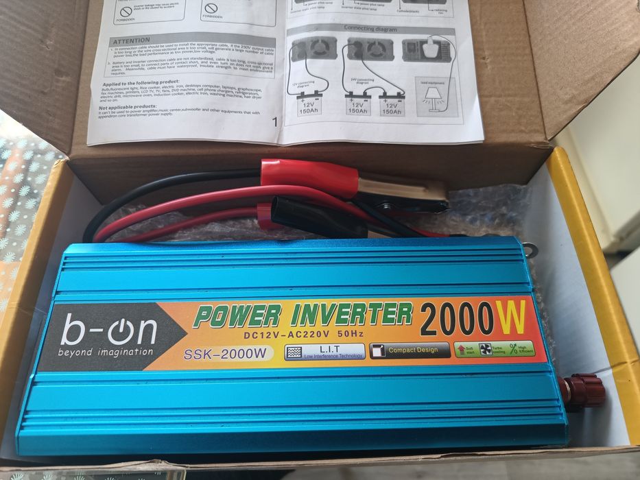 Інвертор  b-on   з 12V на 220V. 50 Hz