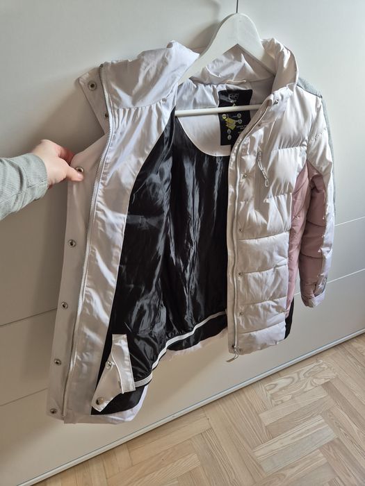 Kurtka narciarska damska M biała szara pudrowa czarna