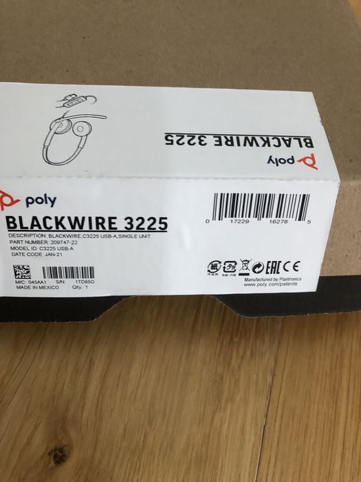 Słuchawki przewodowe Plantronics Blackwire C3225 USB-A pałąk