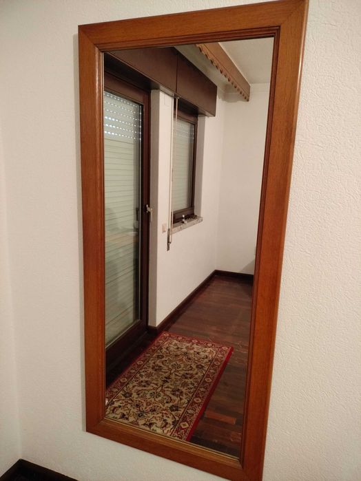 Espelho de parede de madeira maciça de carvalho ( 155 cm x 72 cm )