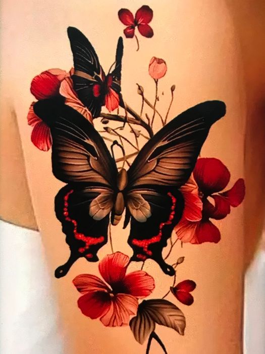 Tatuaż dziara tymczasowy motyl kolor XL w 5 sekund  sesja zdjęciowa ex