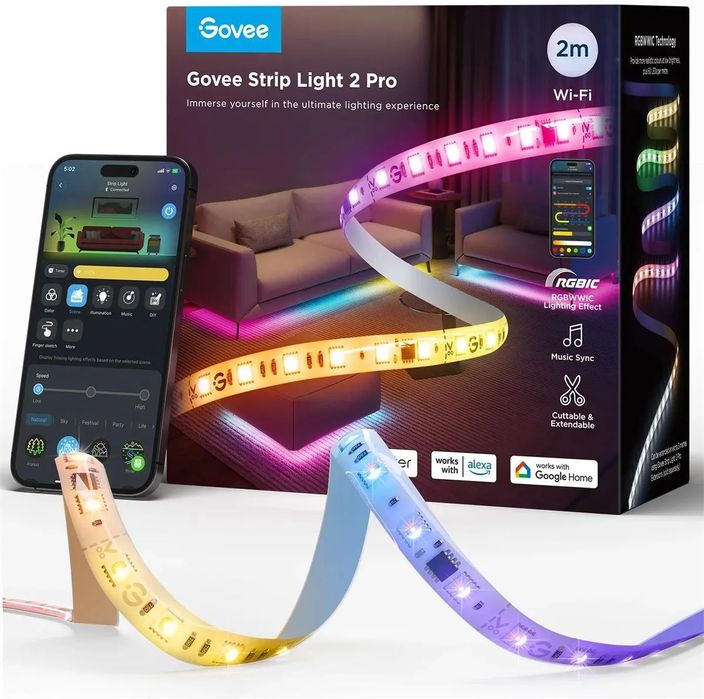 Taśma LED Govee LED Strip Light 2 Pro H61F5 | 5m (16.4ft) RGBIC, 72W