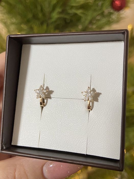 Золоті сережки 585 Золотий вік, 1,25 г, як нові