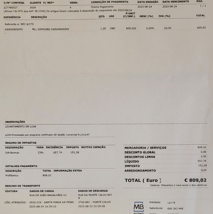 Máquina de Lavar Loiça Samsung DW60A8060FS – Classe B – Wi-Fi