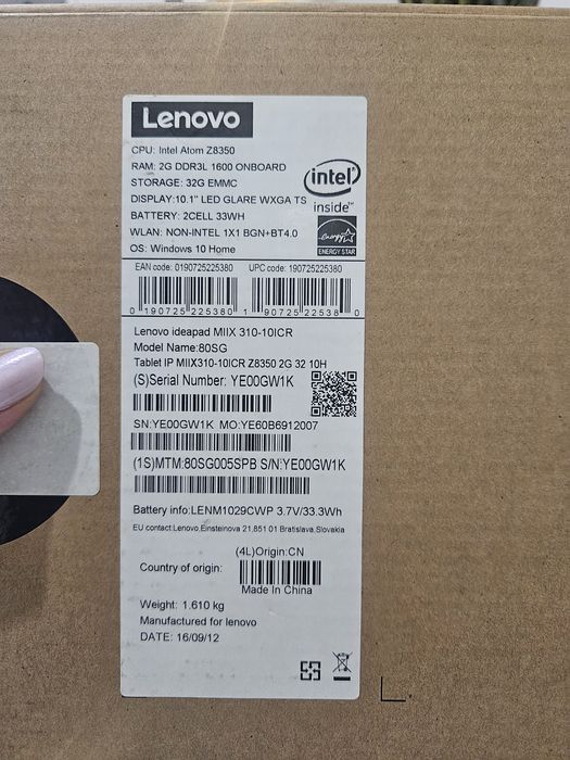 Tablet Lenovo Ideapad MIIX310