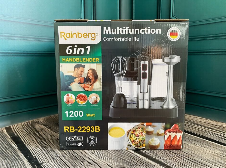 Потужний блендер 1200 Вт! Ручний блендер RB-2293 + підставка Погружний