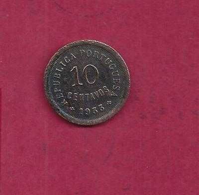 EX-COLONIAS   GUINÉ    10  CENTAVOS    1933  Escassa   Cobre