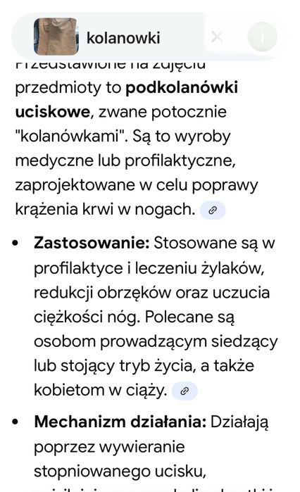 Podkolanówki uciskowe