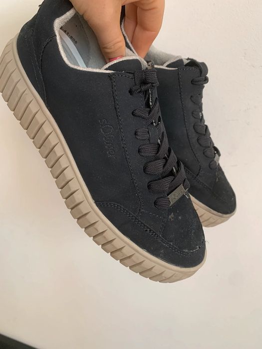 Buty damskie S. Oliver granatowe platforma zamsz rozmiar 37