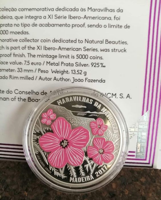 7,5€ PROOF Prata " Maravilhas da Natureza" 2017