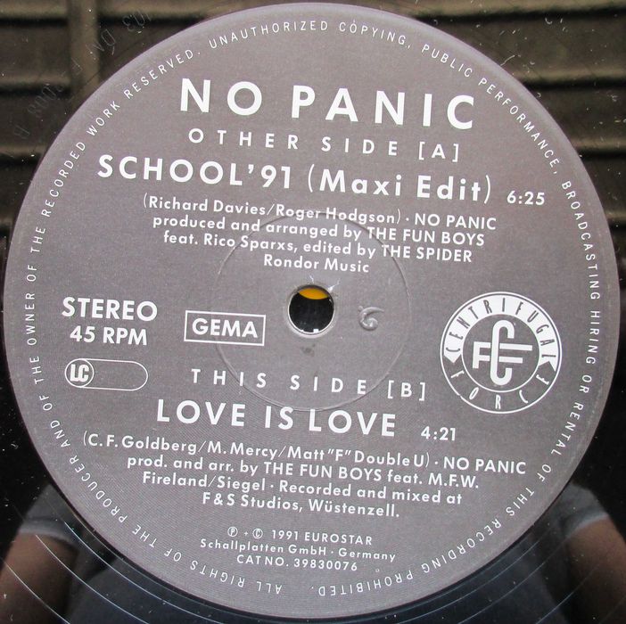 No Panic — — — — — School 91 — — — — — Maxi Single64285980668929122
