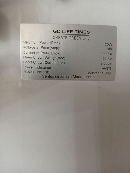 Солнечная понель 24 вольта 20 Ват