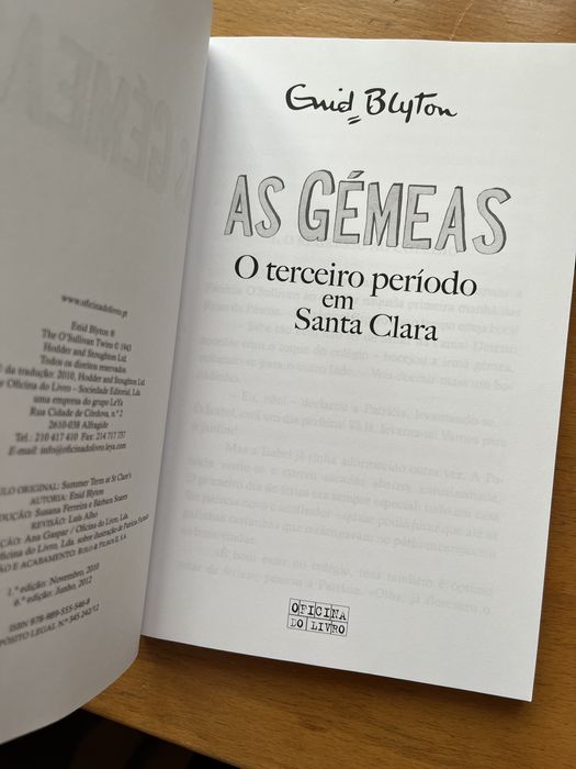 Lote 3 livros : As Gémeas
